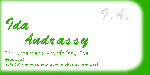 ida andrassy business card